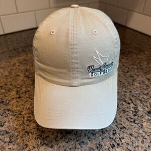 Vtg Kauai Lagoons AHEAD Classic Cut Golf Hat Mens OS Khaki Tan Cotton